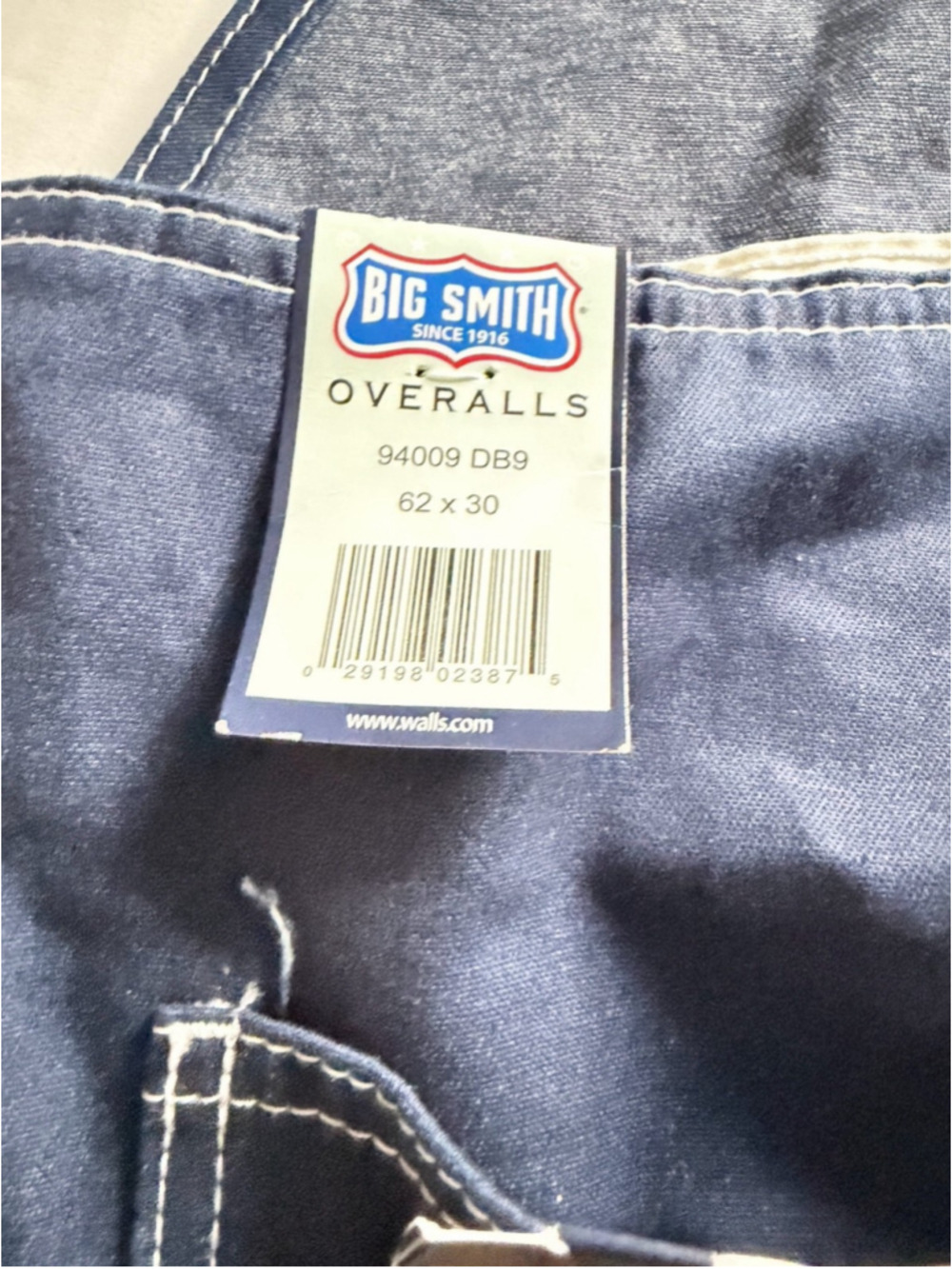 Big Smith blue denim bib overalls. NWT 62x30 #bigmen #workwear #farm - Picture 5 of 5